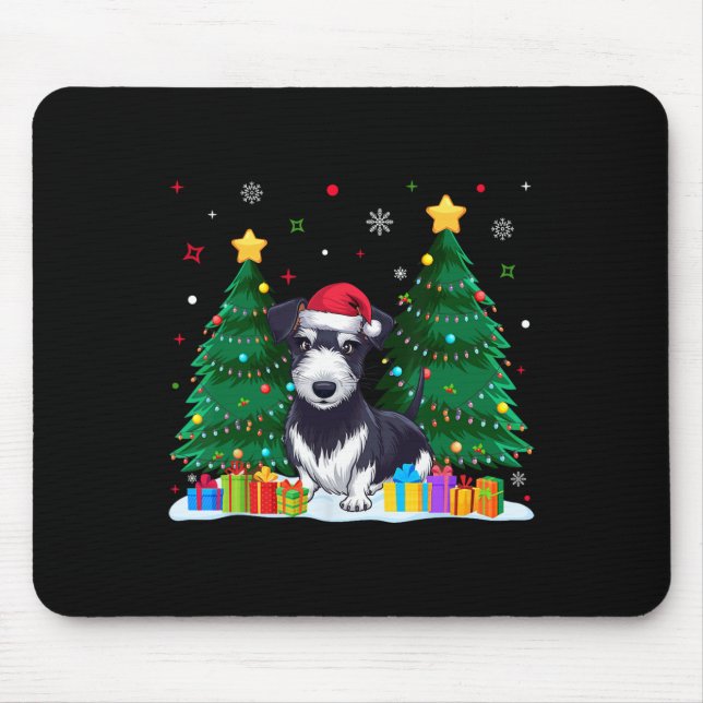 Rat Terrier Dog Lovers Santa Hat Ugly Christmas Sw Mouse Pad (Front)