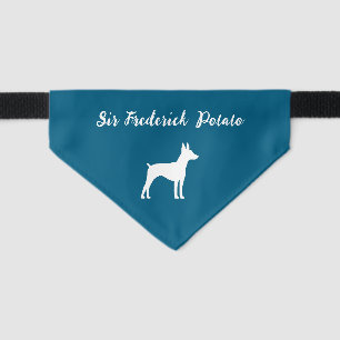 Rat Terrier Dog Puppy Silhouette with Name Pet Bandana Collar