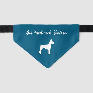 Rat Terrier Dog Puppy Silhouette with Name Pet Bandana Collar