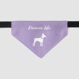 Rat Terrier Dog Puppy Silhouette with Name Pet Bandana Collar