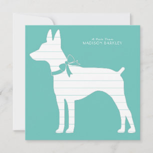 Rat Terrier Dog Puppy Thank You Card