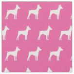 Rat Terrier Dog Silhouette Pet Pink Fabric