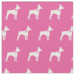 Rat Terrier Dog Silhouette Pet Pink Fabric