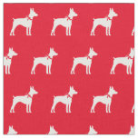 Rat Terrier Dog Silhouette Pet Red Fabric