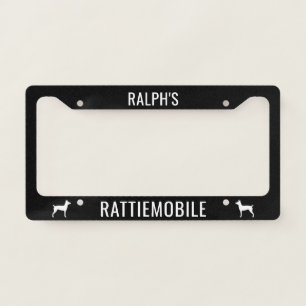 Rat Terrier Dog Silhouettes Rattiemobile Custom License Plate Frame
