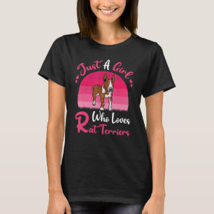 Rat Terrier Dog Vintage Just A Girl Who Loves Rat  T-Shirt