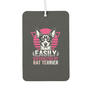Rat Terrier Easily Distracted Retro Dog Air Freshener