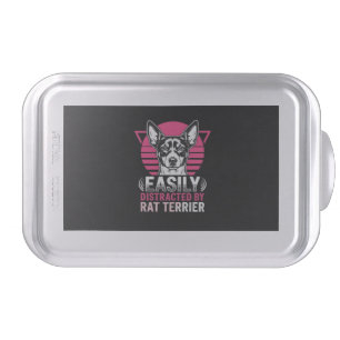 Rat Terrier Easily Distracted Retro Dog Cake Pan