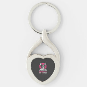 Rat Terrier Easily Distracted Retro Dog Keychain