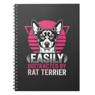 Rat Terrier Easily Distracted Retro Dog Notebook