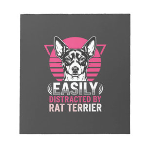 Rat Terrier Easily Distracted Retro Dog Notepad