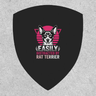 Rat Terrier Easily Distracted Retro Dog Patch