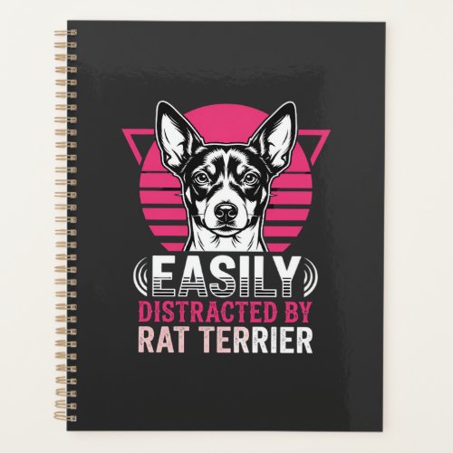 Rat Terrier Easily Distracted Retro Dog Planner