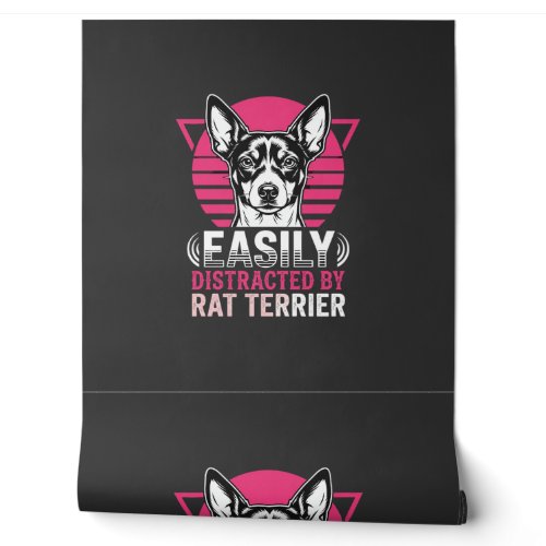Rat Terrier Easily Distracted Retro Dog Wallpaper