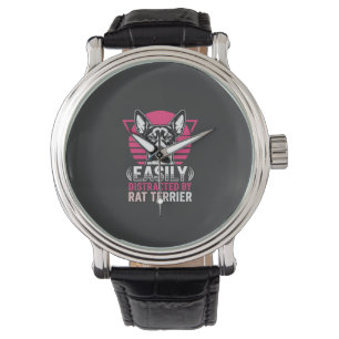 Rat Terrier Easily Distracted Retro Dog Watch