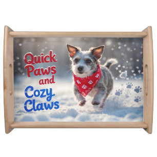 Rat Terrier Festive Holiday Christmas Serving Tray