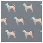 Rat Terrier Geometric Pattern Dog Silhouette Paste Fabric