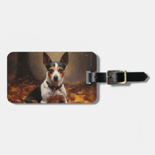 Rat Terrier in Autumn Leaves Fall Inspire Luggage Tag