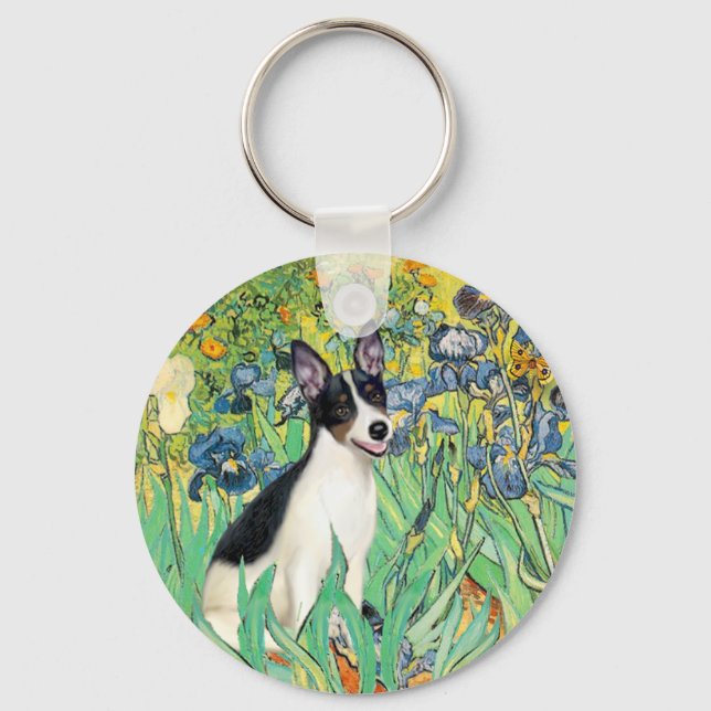 Rat Terrier - Irises Keychain (Front)