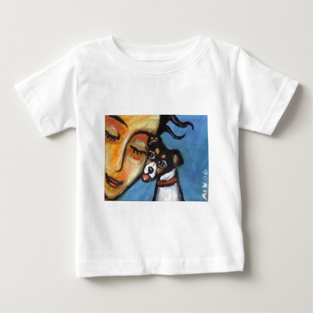 Rat Terrier kiss Baby T-Shirt (Front)