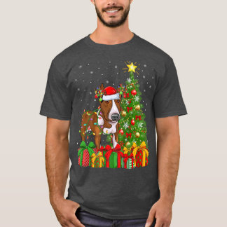 Rat Terrier Lighting Xmas Tree Santa Rat Terrier C T-Shirt