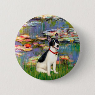Rat Terrier - Lilies 2 Pinback Button
