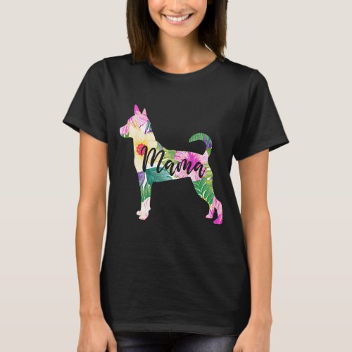 Rat Terrier Mama Mom Flower Mothers Day T_Shirt