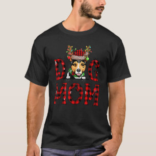 Rat Terrier Mom Red Plaid Buffalo Christmas Decora T-Shirt