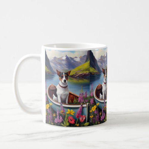 Rat Terrier on a Paddle A Scenic Adventure Coffee Mug