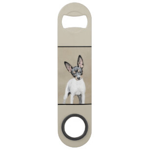 Rat Terrier Painting - Cute Original Dog Art Bar Key