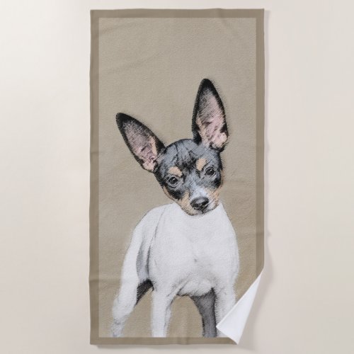 Rat Terrier Painting _ Cute Original Dog Art Beach Towel