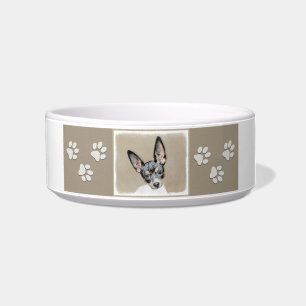 Rat Terrier Painting - Cute Original Dog Art Bowl
