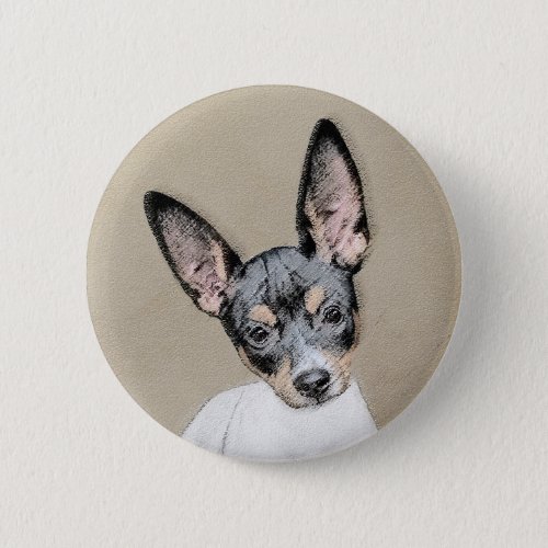 Rat Terrier Painting _ Cute Original Dog Art Button