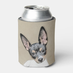 Rat Terrier Painting - Cute Original Dog Art Can Cooler