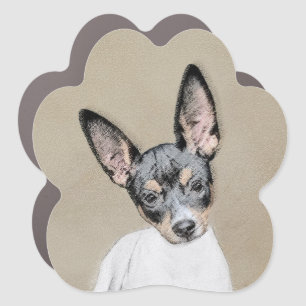 Rat Terrier Painting - Cute Original Dog Art Car Magnet
