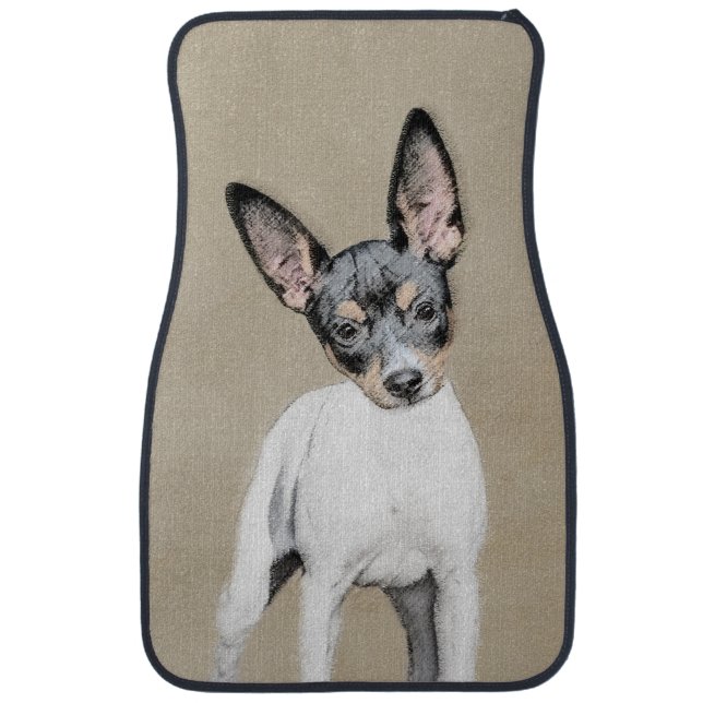 Rat Terrier Painting - Cute Original Dog Art Car Mat (Front)