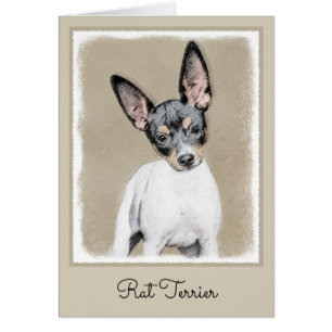 Rat Terrier Painting - Cute Original Dog Art Cards