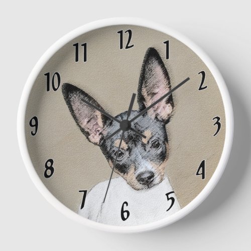 Rat Terrier Painting _ Cute Original Dog Art Clock