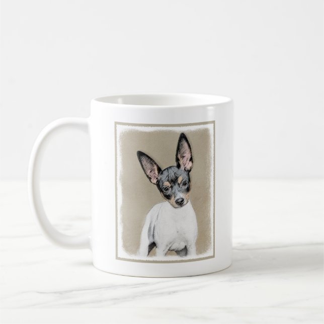 Rat Terrier Painting - Cute Original Dog Art Coffee Mug (Left)