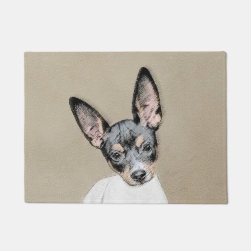 Rat Terrier Painting _ Cute Original Dog Art Doormat