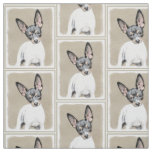 Rat Terrier Painting - Cute Original Dog Art Fabric