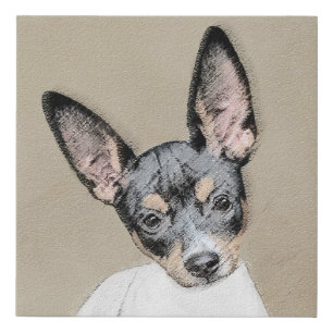 Rat Terrier Painting - Cute Original Dog Art Faux Canvas Print