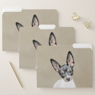 Rat Terrier Painting - Cute Original Dog Art File Folder