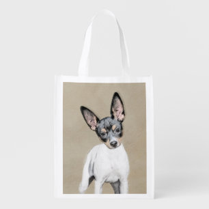 Rat Terrier Painting - Cute Original Dog Art Grocery Bag