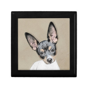 Rat Terrier Painting - Cute Original Dog Art Jewelry Box