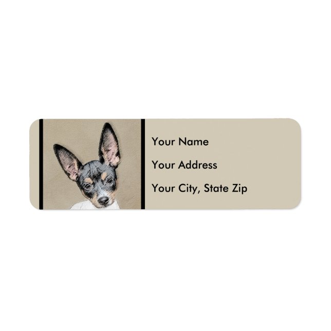 Rat Terrier Painting - Cute Original Dog Art Label (Front)