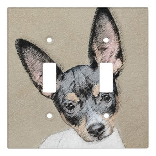 Rat Terrier Painting - Cute Original Dog Art Light Switch Cover