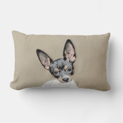 Rat Terrier Painting _ Cute Original Dog Art Lumbar Pillow