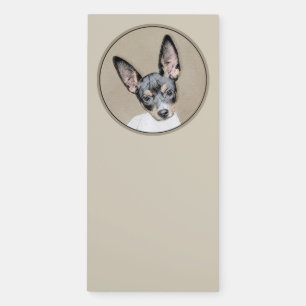 Rat Terrier Painting - Cute Original Dog Art Magnetic Notepad