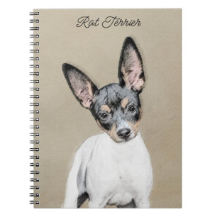 Rat Terrier Painting - Cute Original Dog Art Notebook